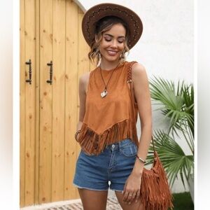 New Fringe Hem Sleeveless Tank Top SIZE-S